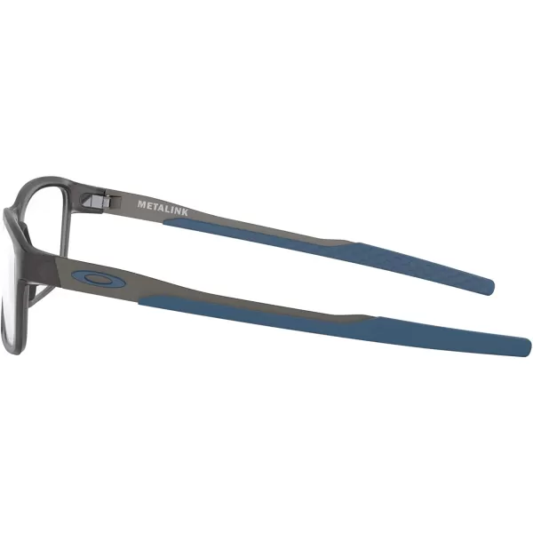 imageOakley Mens Ox8153 Metalink Rectangular Prescription Eyeglass FramesSatin Grey Smoke amp BlueDemo Lens