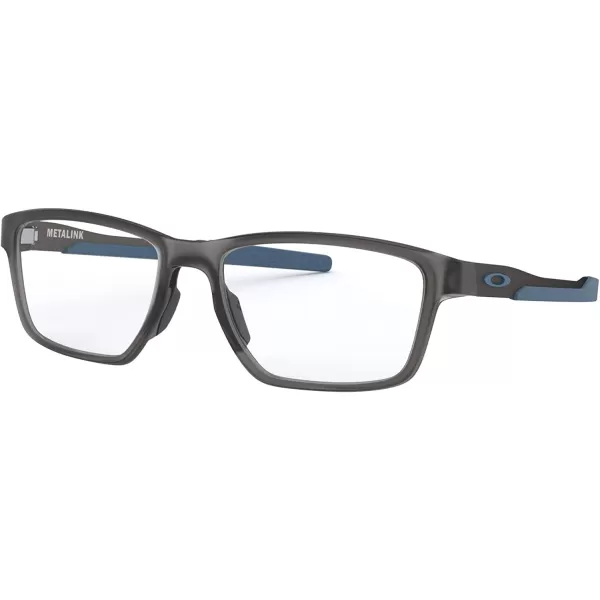 imageOakley Mens Ox8153 Metalink Rectangular Prescription Eyeglass FramesSatin Grey Smoke amp BlueDemo Lens