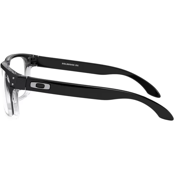 imageOakley Mens Ox8156 Holbrook Rx Square Prescription Eyewear FramesPolished Black Clear FadeDemo Lens