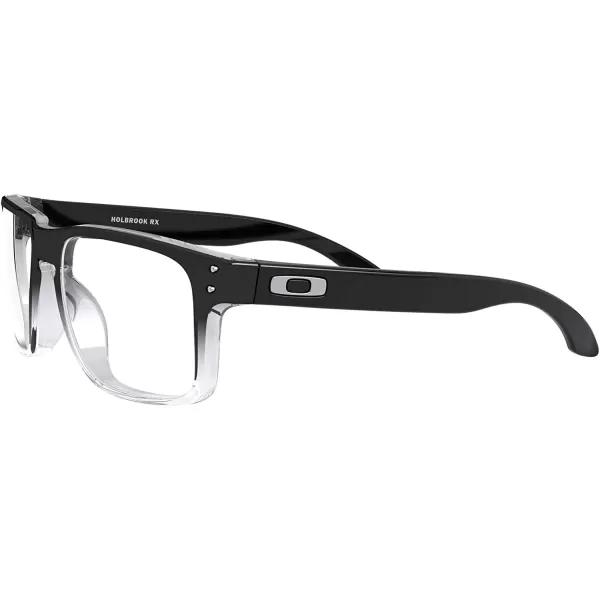 imageOakley Mens Ox8156 Holbrook Rx Square Prescription Eyewear FramesPolished Black Clear FadeDemo Lens