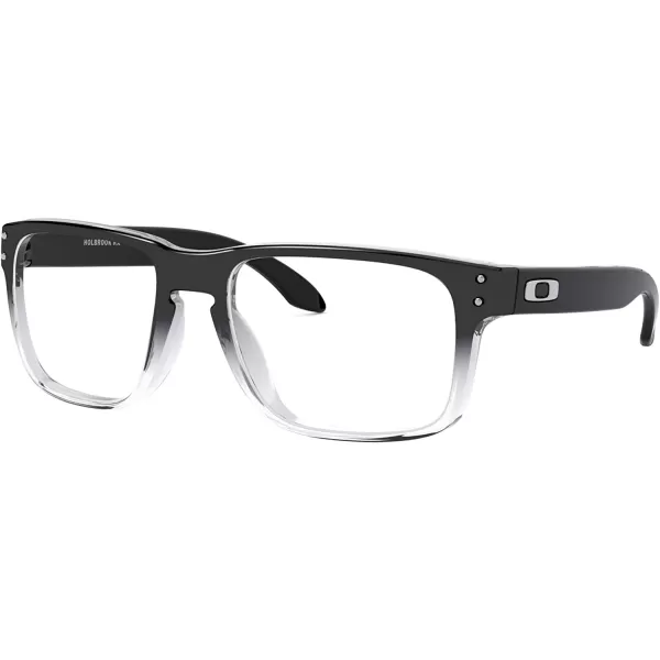 imageOakley Mens Ox8156 Holbrook Rx Square Prescription Eyewear FramesPolished Black Clear FadeDemo Lens