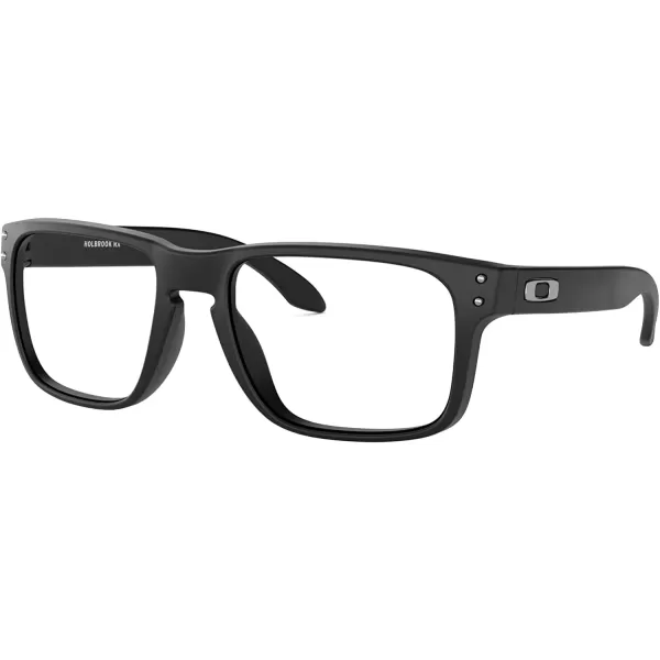 imageOakley Mens Ox8156 Holbrook Rx Square Prescription Eyewear FramesSatin Black Silver IconDemo Lens