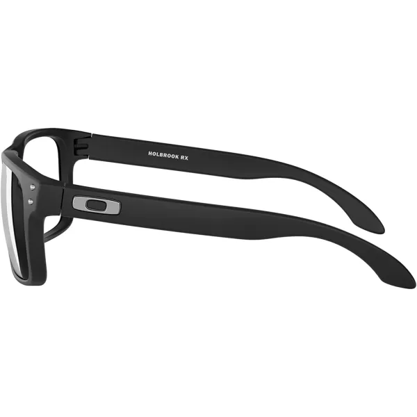 imageOakley Mens Ox8156 Holbrook Rx Square Prescription Eyewear FramesSatin Black Silver IconDemo Lens
