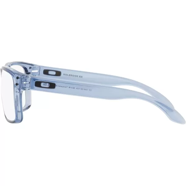 imageOakley Mens Ox8156 Holbrook Rx Square Prescription Eyewear FramesTransparent BlueDemo Lens
