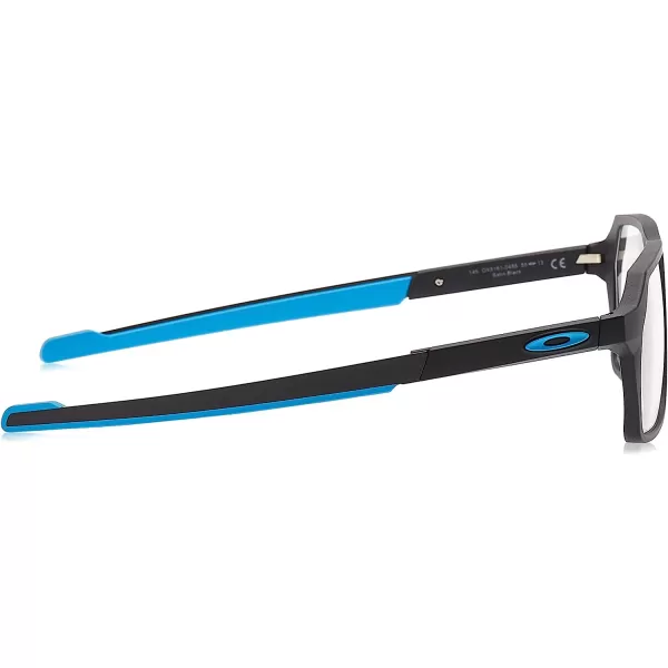 imageOakley Mens Ox8161 Bevel Rectangular Prescription Eyeglass FramesSatin Black on BlueDemo Lens