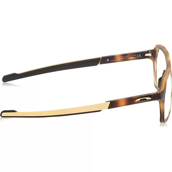 imageOakley Mens Ox8161 Bevel Rectangular Prescription Eyeglass FramesSatin Brown TortoiseDemo Lens