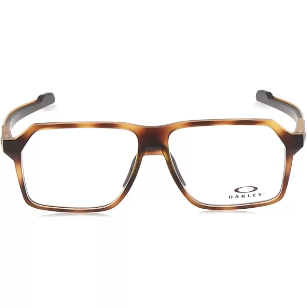 imageOakley Mens Ox8161 Bevel Rectangular Prescription Eyeglass FramesSatin Brown TortoiseDemo Lens