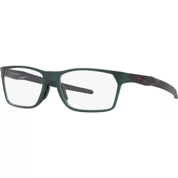 imageOakley Mens Ox8174f Hex Jector Low Bridge Fit Rectangular Prescription Eyewear FramesDark Matte SilverBlue ColorshiftDemo Lens