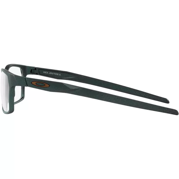 imageOakley Mens Ox8174f Hex Jector Low Bridge Fit Rectangular Prescription Eyewear FramesDark Matte SilverBlue ColorshiftDemo Lens