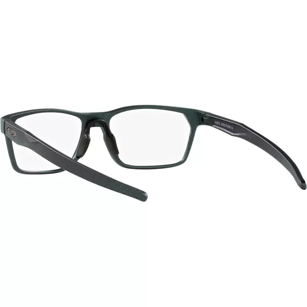 imageOakley Mens Ox8174f Hex Jector Low Bridge Fit Rectangular Prescription Eyewear FramesDark Matte SilverBlue ColorshiftDemo Lens