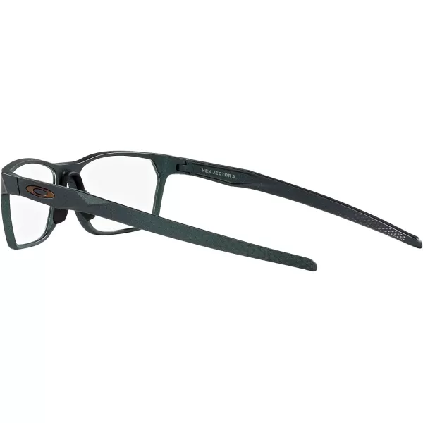 imageOakley Mens Ox8174f Hex Jector Low Bridge Fit Rectangular Prescription Eyewear FramesDark Matte SilverBlue ColorshiftDemo Lens