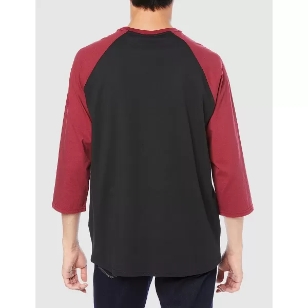 imageOakley Mens Relax Raglan 34 TeeBlackIron Red