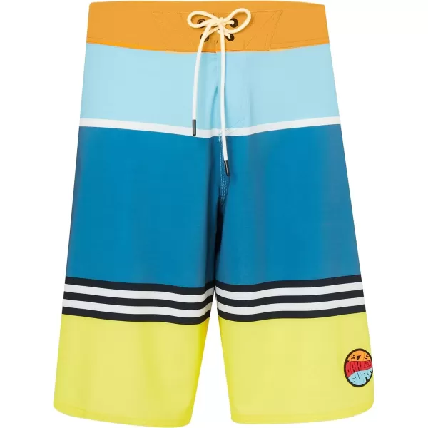 imageOakley Mens Standard Striped 1975 Boardshort 21Blue Yellow Color Block
