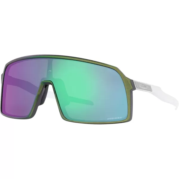 imageOakley Mens Sutro Rectangular SunglassesMatte Silver Green ColorshiftPrizm Road Jade