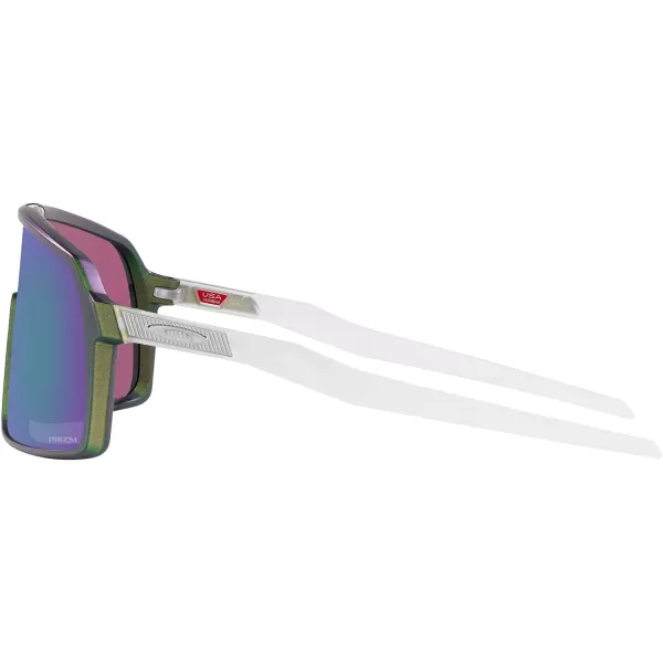 imageOakley Mens Sutro Rectangular SunglassesMatte Silver Green ColorshiftPrizm Road Jade
