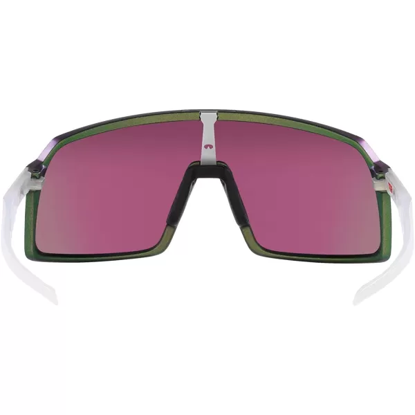 imageOakley Mens Sutro Rectangular SunglassesMatte Silver Green ColorshiftPrizm Road Jade