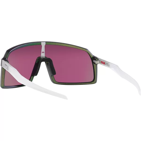 imageOakley Mens Sutro Rectangular SunglassesMatte Silver Green ColorshiftPrizm Road Jade
