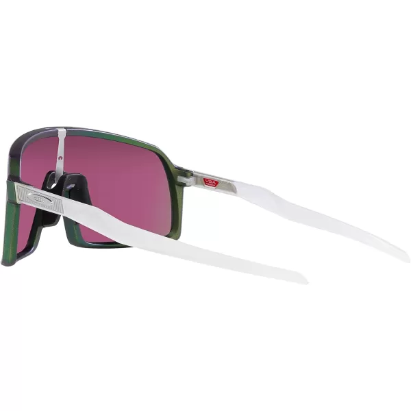 imageOakley Mens Sutro Rectangular SunglassesMatte Silver Green ColorshiftPrizm Road Jade