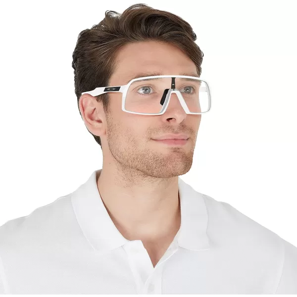 imageOakley Mens Sutro Rectangular SunglassesPolished WhiteClear