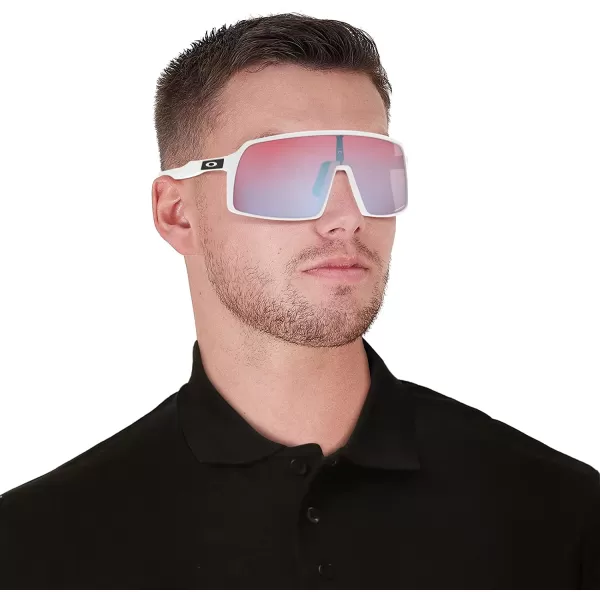 imageOakley Mens Sutro Rectangular SunglassesPolished WhitePrizm Snow Sapphire Iridium