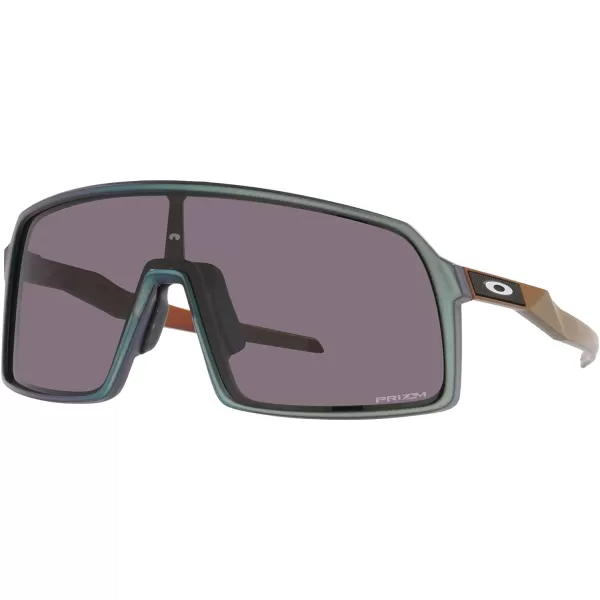 imageOakley Mens Sutro Rectangular SunglassesVerve Matte SilverBlue ColorshiftPrizm Grey