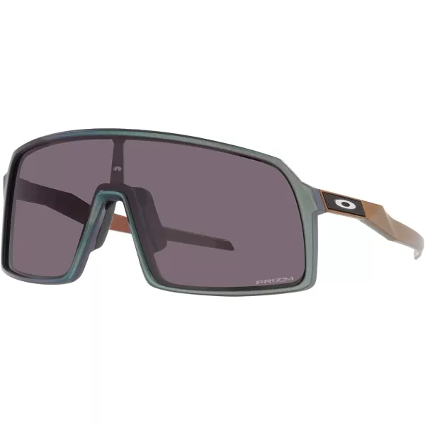 imageOakley Mens Sutro Rectangular SunglassesVerve Matte SilverBlue ColorshiftPrizm Grey