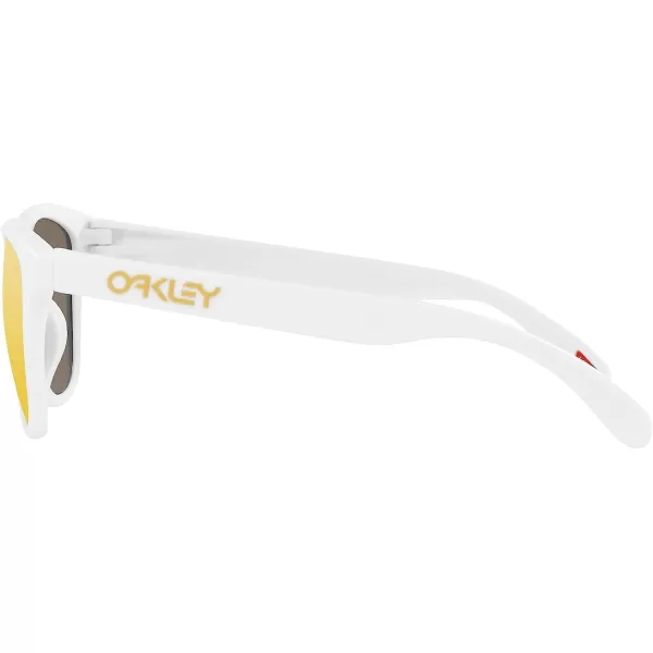 imageOakley Oo9245 Frogskins Low Bridge Fit Square SunglassesMatte WhitePrizm 24k Polarized