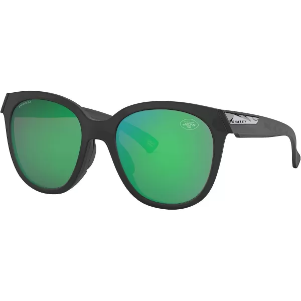 imageOakley Oo9433 Low Key NFL Collection Womens Round SunglassesNew York Jets Matte Black InkPrizm Jade