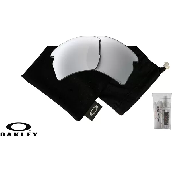 imageOakley Original Flak 20 XL OO9188 REPLACEMENT Lenses BUNDLE Bag BUNDLE with Designer iWear KitChrome Iridium Polarized