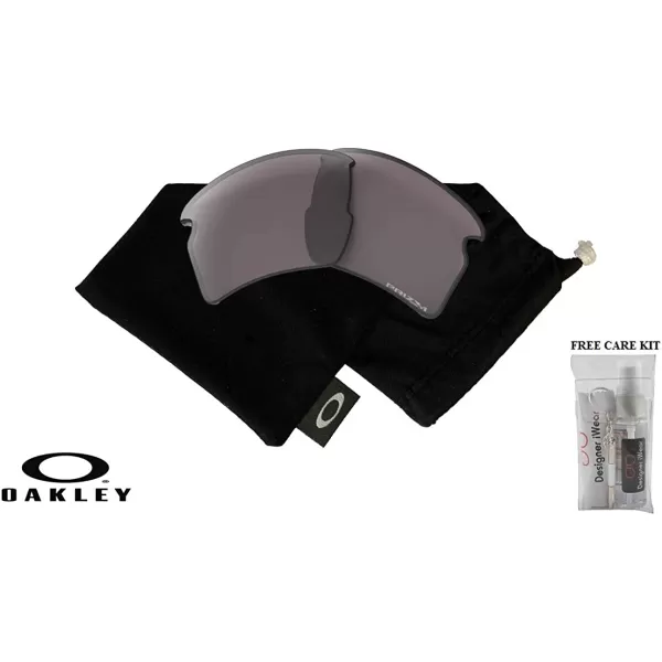 imageOakley Original Flak 20 XL OO9188 REPLACEMENT Lenses BUNDLE Bag BUNDLE with Designer iWear KitPrizm Grey Polarized