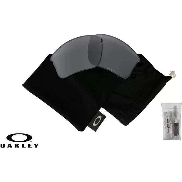 imageOakley Original Flak Jacket XLJ OO9009 Replacement Lenses BUNDLE BagDesigner iWear Care KitBlack Iridium Polarized