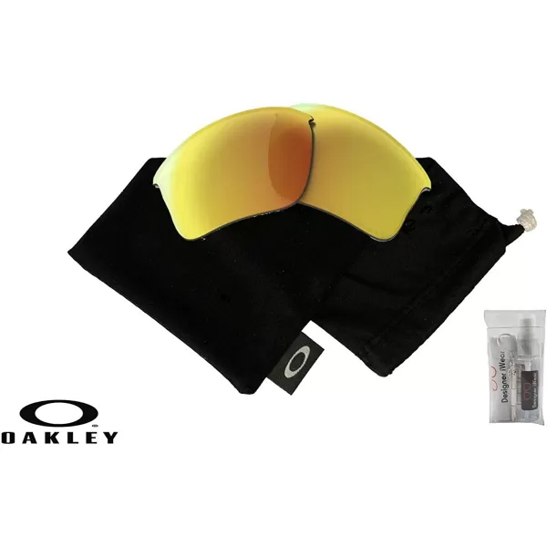 imageOakley Original Flak Jacket XLJ OO9009 Replacement Lenses BUNDLE BagDesigner iWear Care KitFire Iridium Polarized