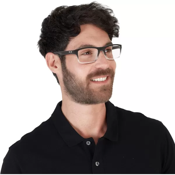 imageOakley Ox8081 Plank 20 Rectangular Prescription Eyewear FramesPolished Black Clear FadeDemo Lens