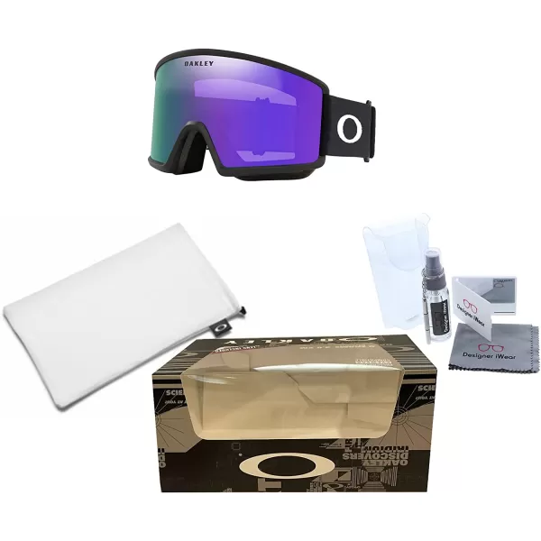 imageOakley Target Line OO7120 OO7121 Ski Goggles For Men For Women  BUNDLE with Designer iWear Eyewear KitMatte Black  Violet Iridium
