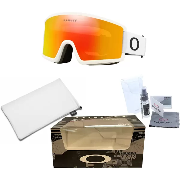 imageOakley Target Line OO7120 OO7121 Ski Goggles For Men For Women  BUNDLE with Designer iWear Eyewear KitWhite WFire Iridium
