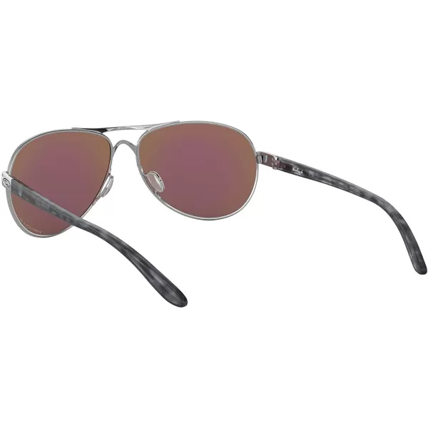 imageOakley Womens Oo4079 Feedback Aviator SunglassesPolished ChromePrizm Sapphire Iridium Polarized