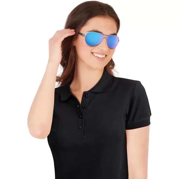 imageOakley Womens Oo4079 Feedback Aviator SunglassesPolished ChromePrizm Sapphire Iridium Polarized