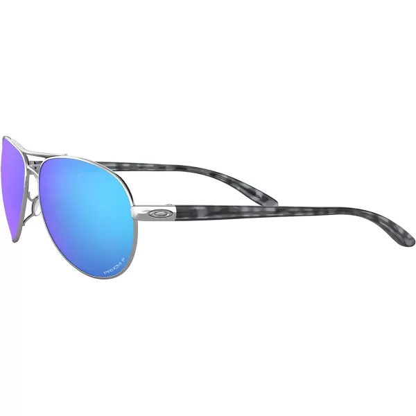 imageOakley Womens Oo4079 Feedback Aviator SunglassesPolished ChromePrizm Sapphire Iridium Polarized