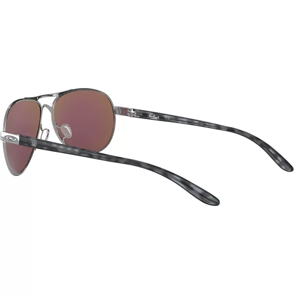 imageOakley Womens Oo4079 Feedback Aviator SunglassesPolished ChromePrizm Sapphire Iridium Polarized