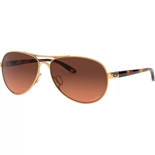 imageOakley Womens Oo4079 Feedback Aviator SunglassesPolished GoldPrizm Brown Gradient