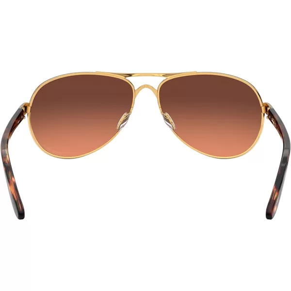 imageOakley Womens Oo4079 Feedback Aviator SunglassesPolished GoldPrizm Brown Gradient