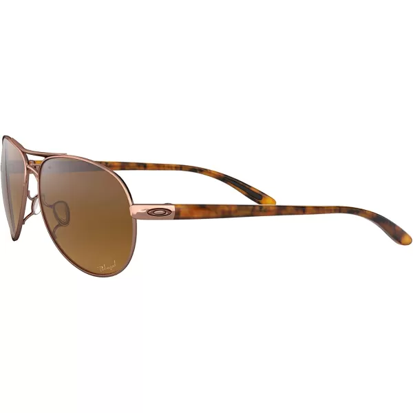 imageOakley Womens Oo4079 Feedback Aviator SunglassesRose GoldBrown Gradient Polarized