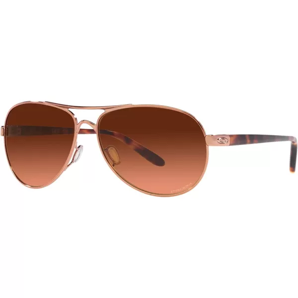 imageOakley Womens Oo4079 Feedback Aviator SunglassesRose GoldPrizm Brown Gradient