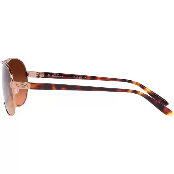 imageOakley Womens Oo4079 Feedback Aviator SunglassesRose GoldPrizm Brown Gradient