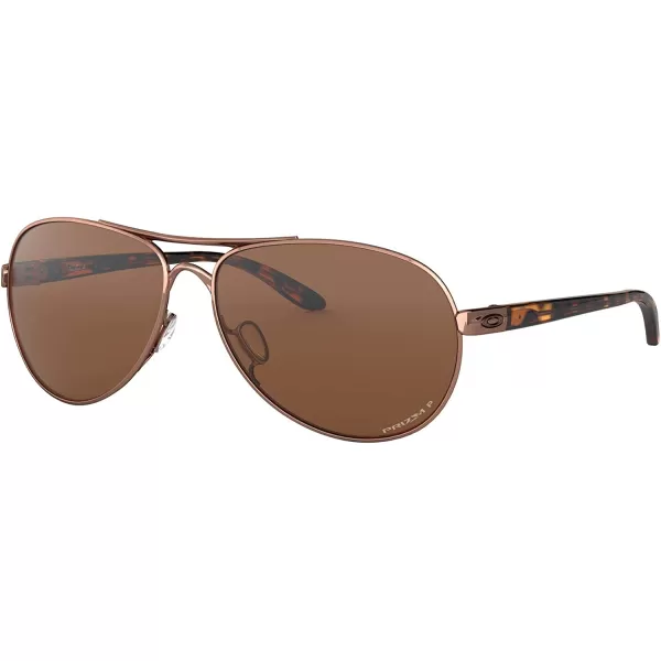 imageOakley Womens Oo4079 Feedback Aviator SunglassesRose GoldPrizm Tungsten Polarized