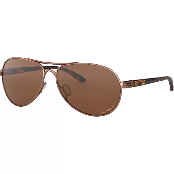 imageOakley Womens Oo4079 Feedback Aviator SunglassesRose GoldPrizm Tungsten Polarized