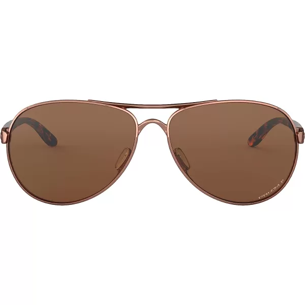 imageOakley Womens Oo4079 Feedback Aviator SunglassesRose GoldPrizm Tungsten Polarized