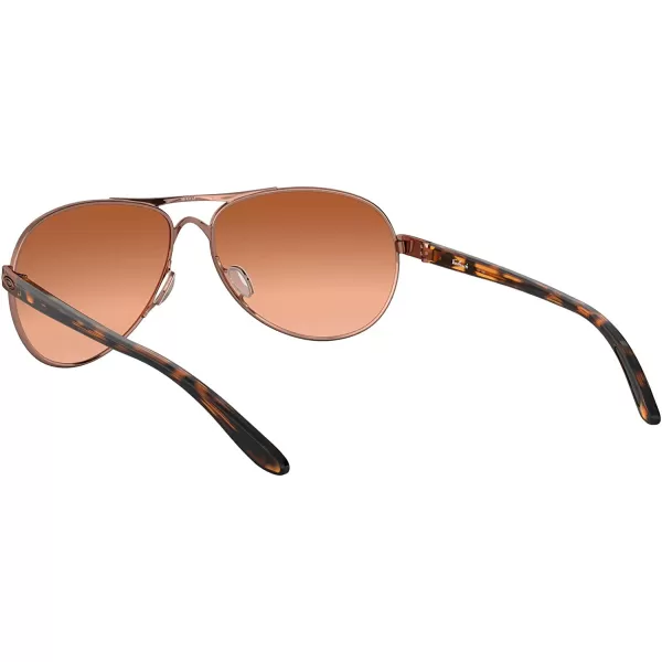 imageOakley Womens Oo4079 Feedback Aviator SunglassesRose GoldVr50 Brown Gradient