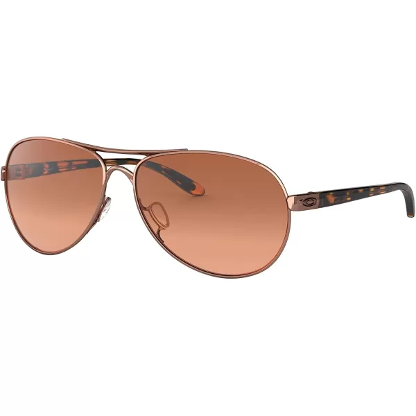 imageOakley Womens Oo4079 Feedback Aviator SunglassesRose GoldVr50 Brown Gradient