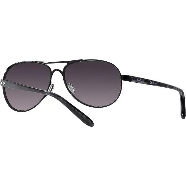imageOakley Womens Oo4079 Feedback Aviator SunglassesSatin BlackPrizm Grey Gradient